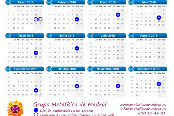 calendario conferencias 2018 grupo metafisico de madrid