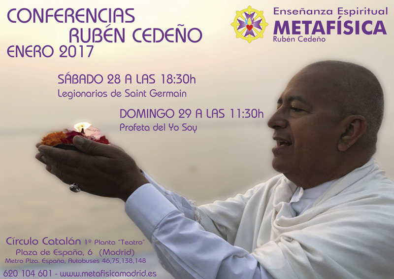 conferencia ruben cedeno madrid sabado 28 domingo 29 circulo catalan plaza espana metafisica madrid