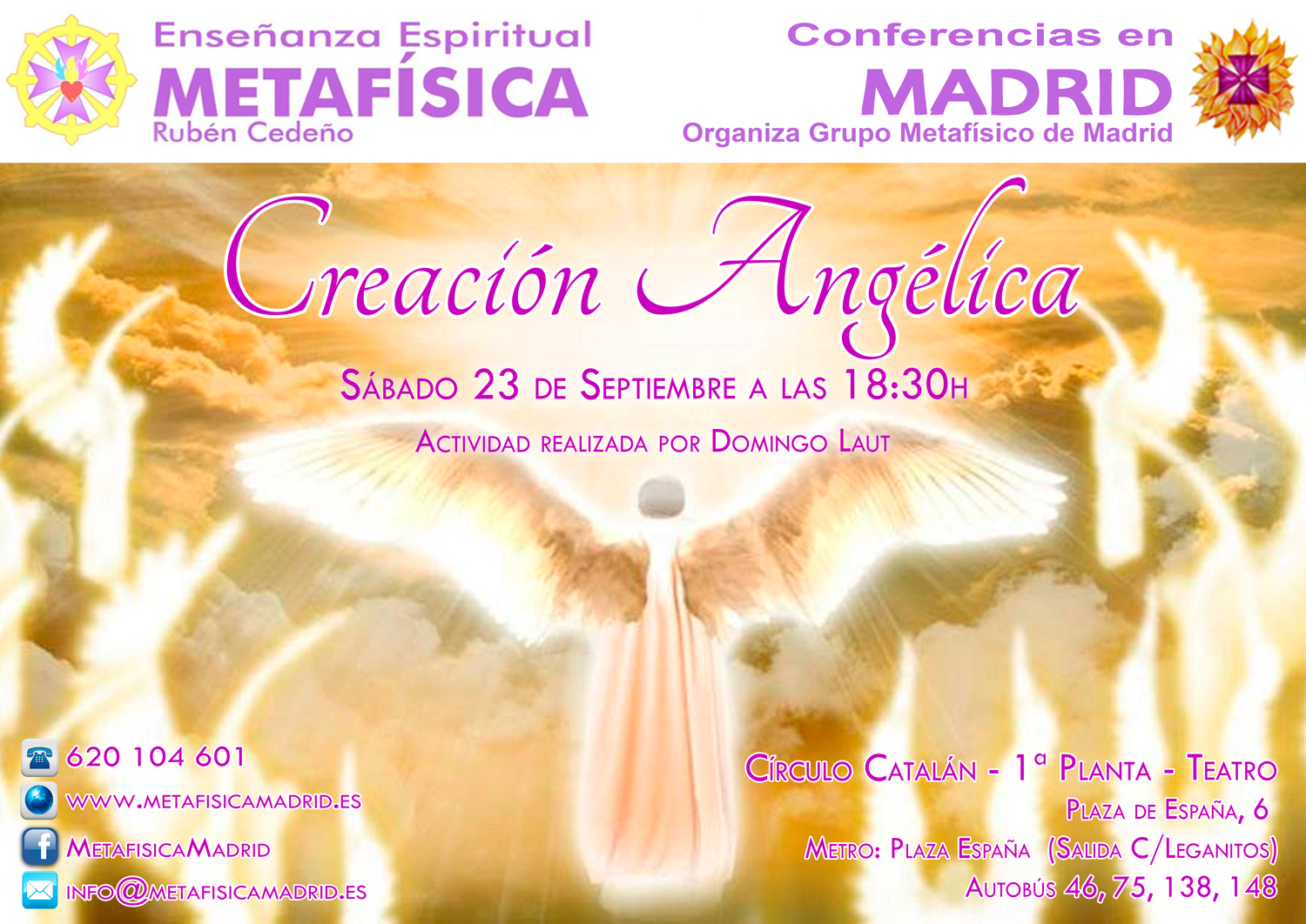conferencia creacion angelica 23 septiembre 2017 ciruclo catalan grupo metafisico de madrid