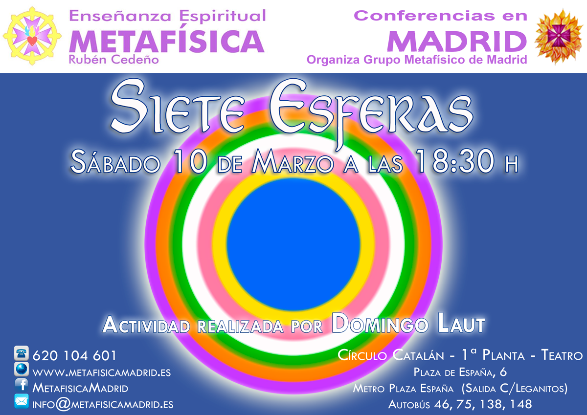 conferencia siete esferas 10 marzo 18 30 horas ciruclo catalan grupo metafisico de madrid
