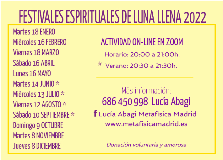 calendario fechas luna llena 2022 metafisicamadrid