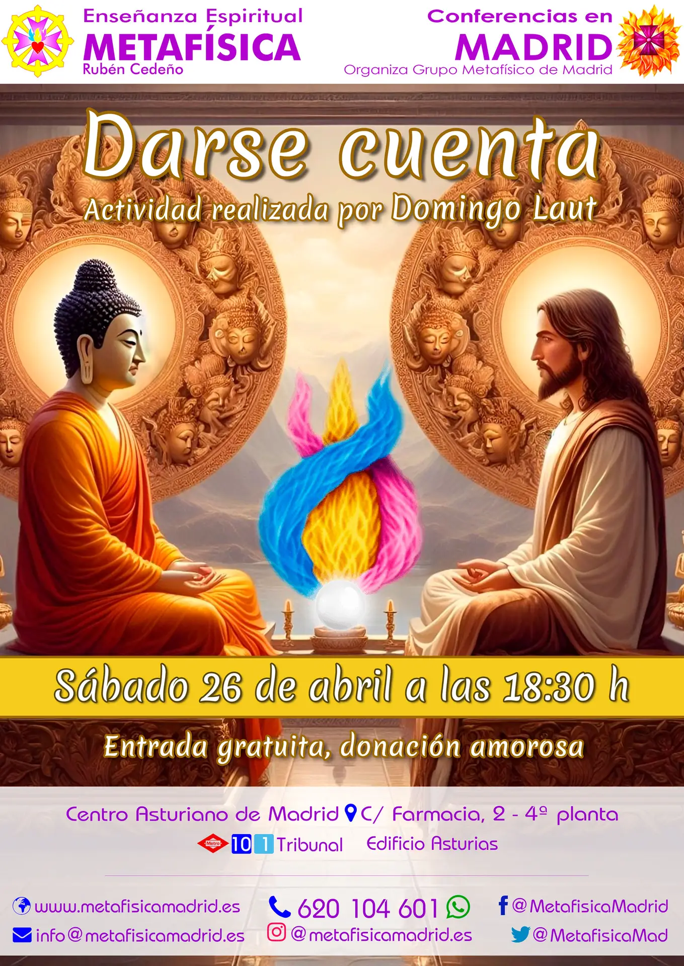 conferencia darse cuenta 26 abril 2025 18 30 horas centro asturiano grupo metafisica madrid